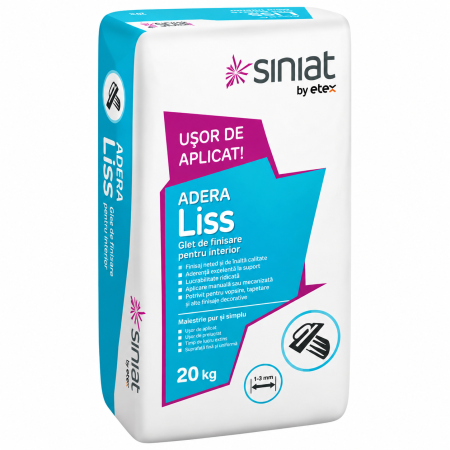 Glet de finisare Siniat Adera Liss, alb, 0-1 mm, 20 kg